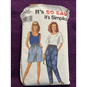 Simplicity Sewing pattern 8254 tank Tshirt shorts pants size 10-18